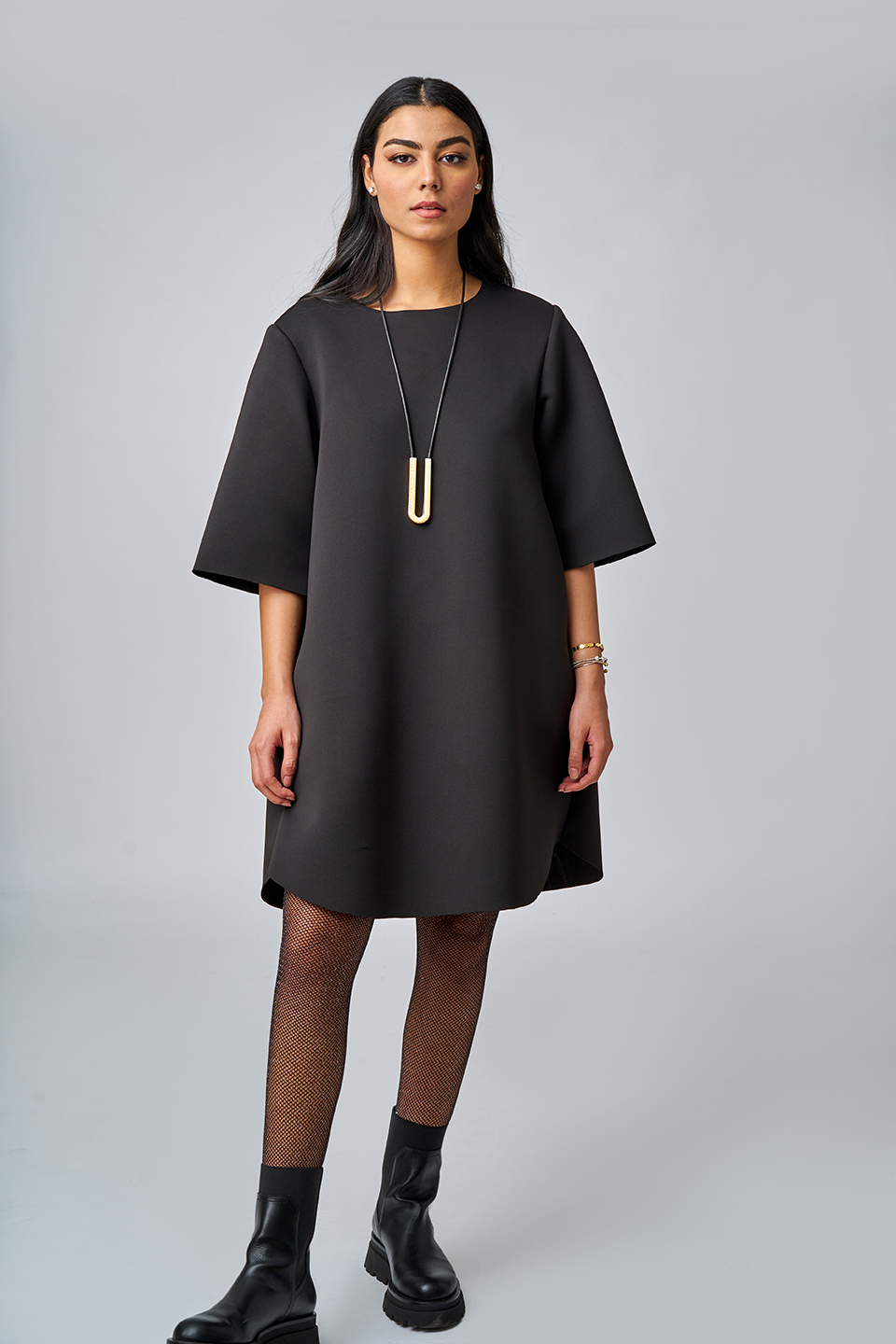oversized black smock dress Petal and Pup Women's Walker Smock Mini Dress